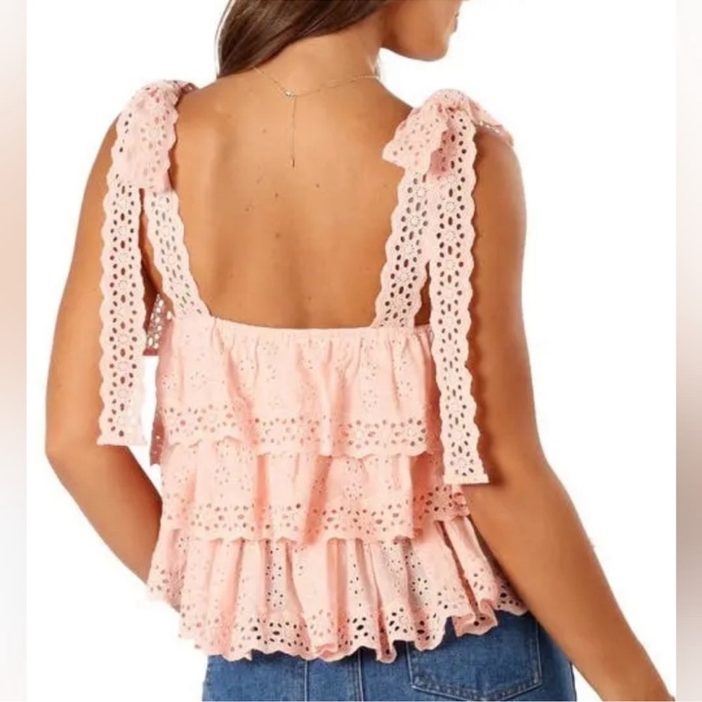 Petal & Pup Light Pink Ruffle tiered eyelet tank top NWT size XL - Picture 2 of 9